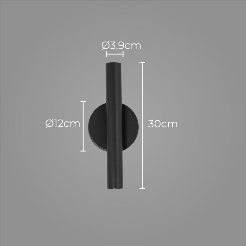 Arandela Tubo Cilindro 30cm Preto 2 fachos p/ MR11 Starlumen ST2773-Starlumen-