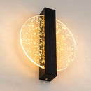 Arandela de Parede Cross LED 8W Haste Preta e Disco Transp. c/ Folhas Ouro Skyligth ST3101-Skylight-Starlumen