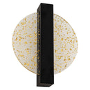 Arandela de Parede Cross LED 8W Haste Preta e Disco Transp. c/ Folhas Ouro Skyligth ST3101-Skylight-Starlumen