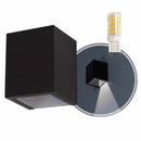 Arandela luminária de parede 1 facho Policarbonato + LED G9 5w ST2775-Starlumen-Marrom-Branco Frio-