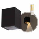 Arandela luminária de parede 1 facho Policarbonato + LED G9 5w ST2775-Starlumen-Marrom-Branco Quente-