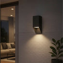 Arandela de Sobrepor Bisel 1 Foco Parede/Muro/Fachada 1xGU10 Starlumen ST3256 - Preto AMBIENTADA