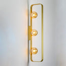 Arandela/plafon Aruna Ouro Fosco e Ambar ZR095-AGD 80cm para 3x G9 Starlux ST2619-Arandelas-Starlumen