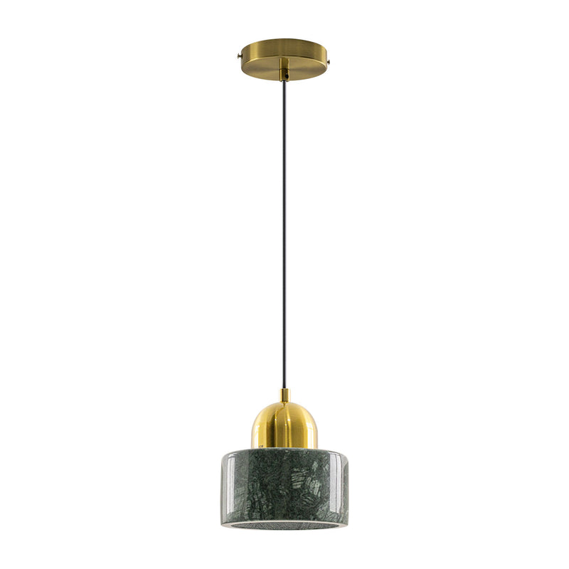 Pendente Nordic Mármore Verde e Dourado P/ 1xE27 BC007GR Bella Iluminação ST2997