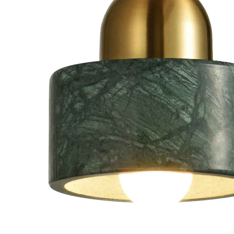 Pendente Nordic Mármore Verde e Dourado P/ 1xE27 BC007GR Bella Iluminação ST2997