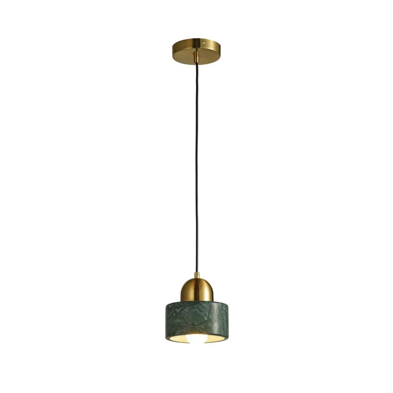 Pendente Nordic Mármore Verde e Dourado P/ 1xE27 BC007GR Bella Iluminação ST2997