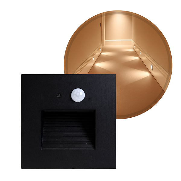 Balizador LED Sentinela 3W Luz Quente com Sensor 3M IP65 Opus ST3263 - Preto capa 