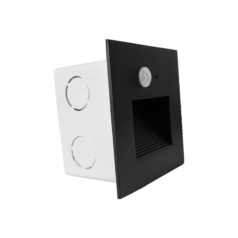 Balizador LED Sentinela 3W Luz Quente com Sensor 3M IP65 Opus ST3263 - Preto detalhe nicho