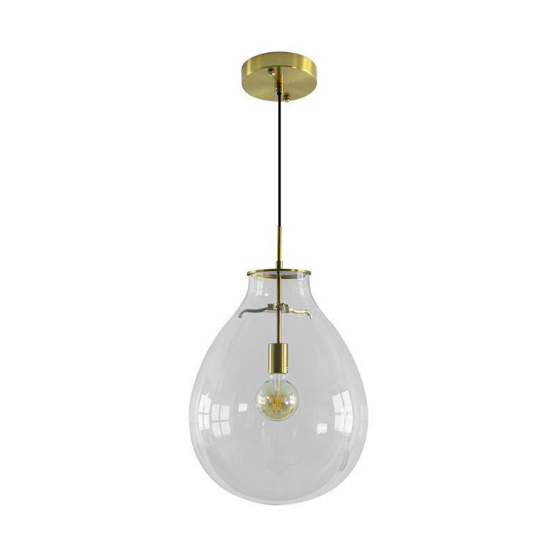 Pendente Caju Cúpula Vidro 54x40cm1xE27 Bella Iluminação CAJ1PD01TR054 St1882