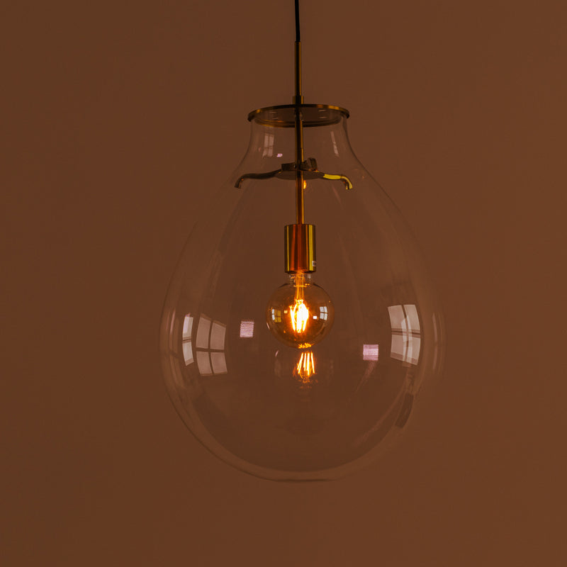 Pendente Caju Cúpula Vidro 54x40cm1xE27 Bella Iluminação CAJ1PD01TR054 St1882