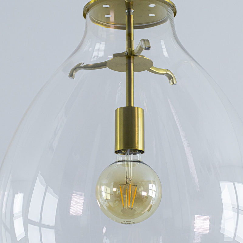 Pendente Caju Cúpula Vidro 54x40cm1xE27 Bella Iluminação CAJ1PD01TR054 St1882