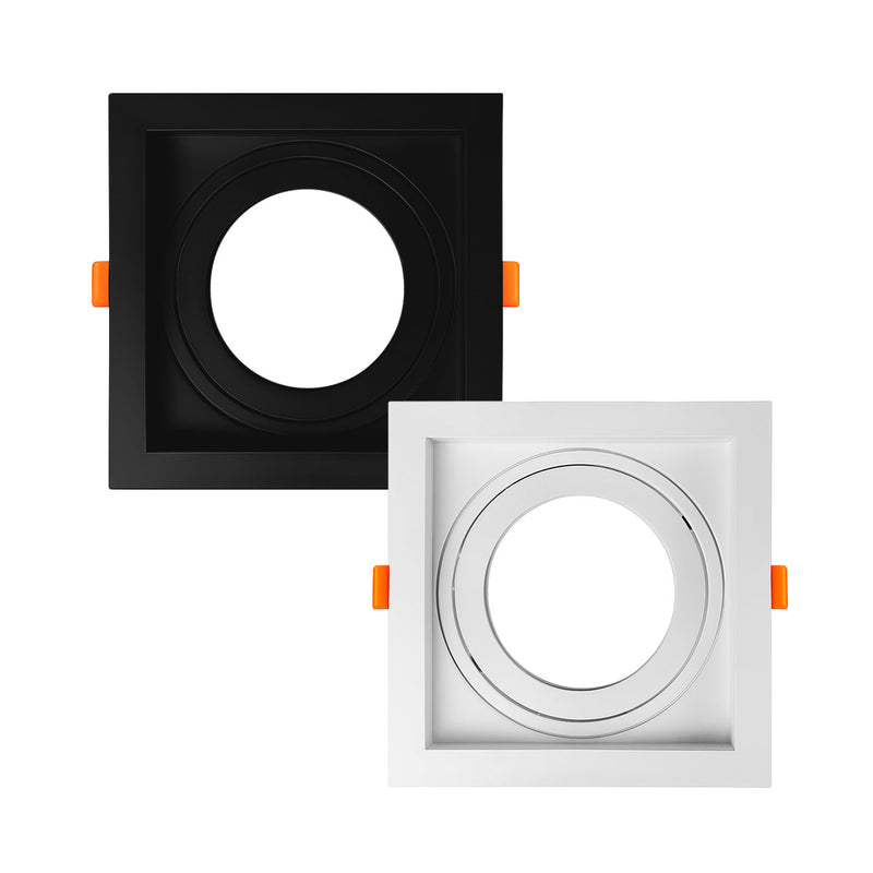 Spot Embutir Quadrado Recuado Foco Orientável ABS p/ AR70 GU10 Delis ST3249
