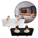 Spot Luminária de Teto Retangular Embutir Loyo p/ LED 2xPAR20 Nordecor ST3235-Nordecor-Branco-Starlumen