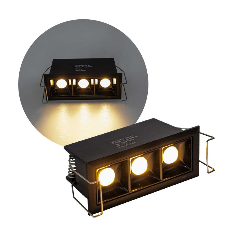 Spot Soul Embutir 3 Focos 30° 6W Luz Quente 2700k PRO 87784 Opus ST3050