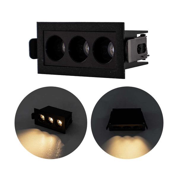 Spot Triplo Downlight Powerus Embutir 38° LED 6W Br. Quente 540lm NORDECOR ST2991