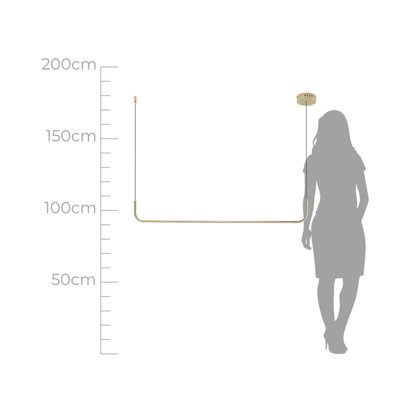 Pendente Colchete Dourado LED 20w 3000k Bella Iluminação COL1PD01DR120 ST2847