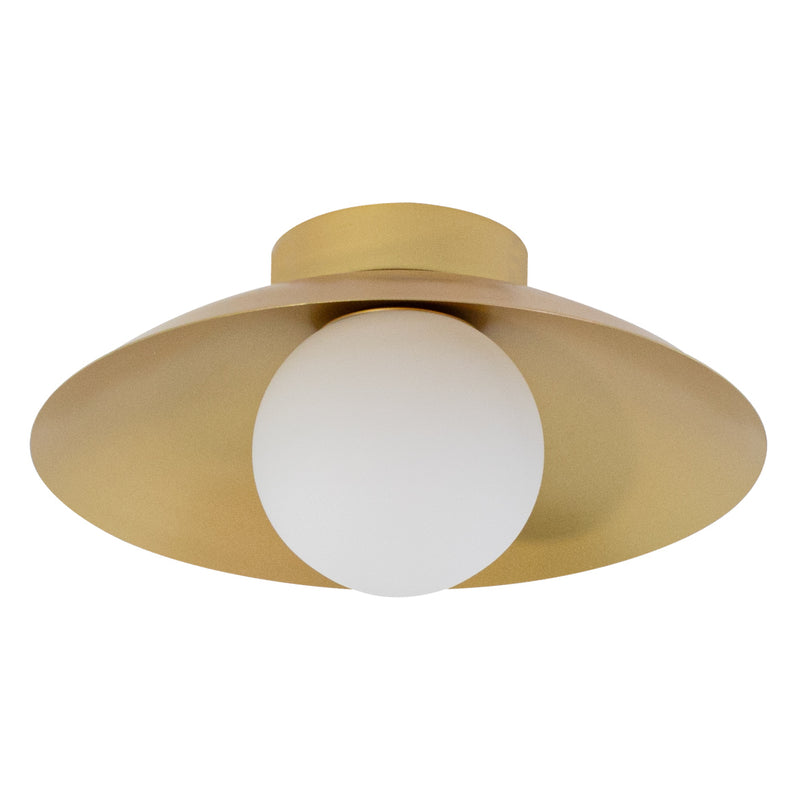 Plafon Cuia Dourado Opalino 25cm p/ G9 CUI1PS01DR025 Bella ST2845
