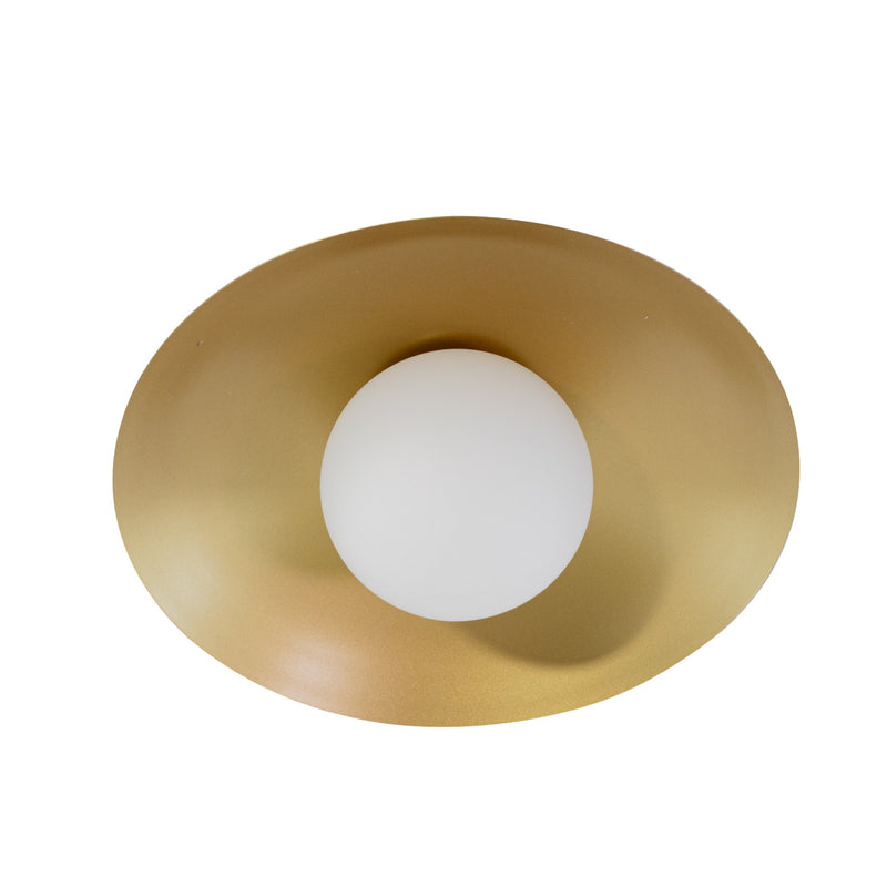 Plafon Cuia Dourado Opalino 25cm p/ G9 CUI1PS01DR025 Bella ST2845
