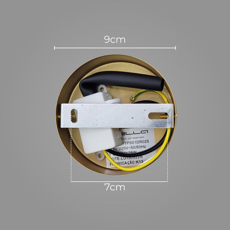 Plafon Cuia Dourado Opalino 25cm p/ G9 CUI1PS01DR025 Bella ST2845