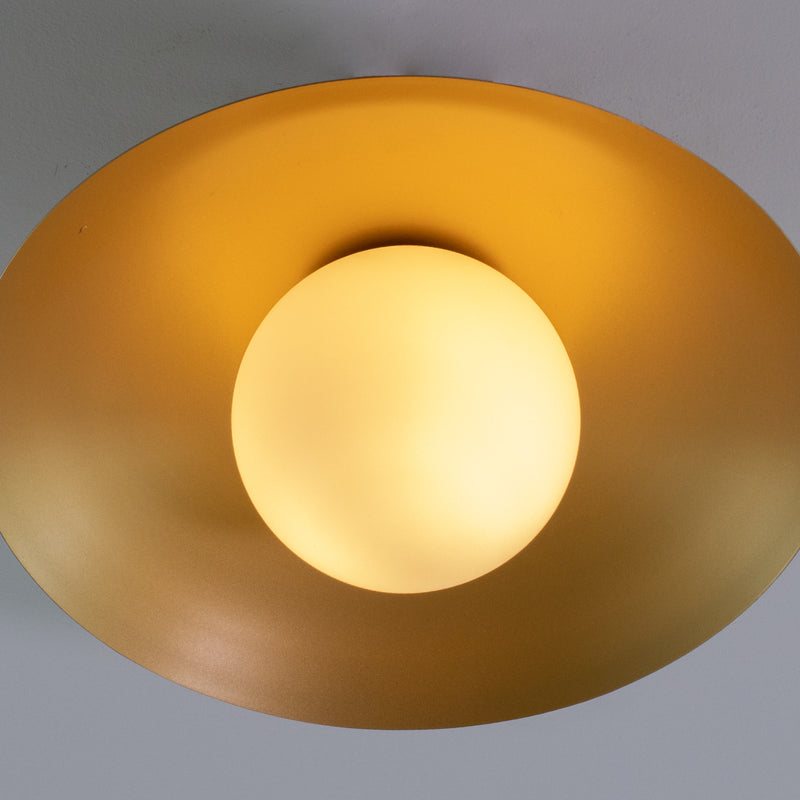 Plafon Cuia Dourado Opalino 25cm p/ G9 CUI1PS01DR025 Bella ST2845
