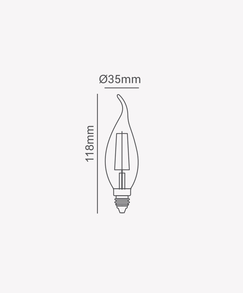 Lâmpada Filamento LED Vela Chama 4W 2400k E27 Opus St1909