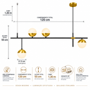 Pendente Bille Dourado para 4 LED G9 - 16575/4 PT/DR ST1610