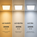 Painel Plafon Led 36w Embutir 40x40cm LZ28031 St1453