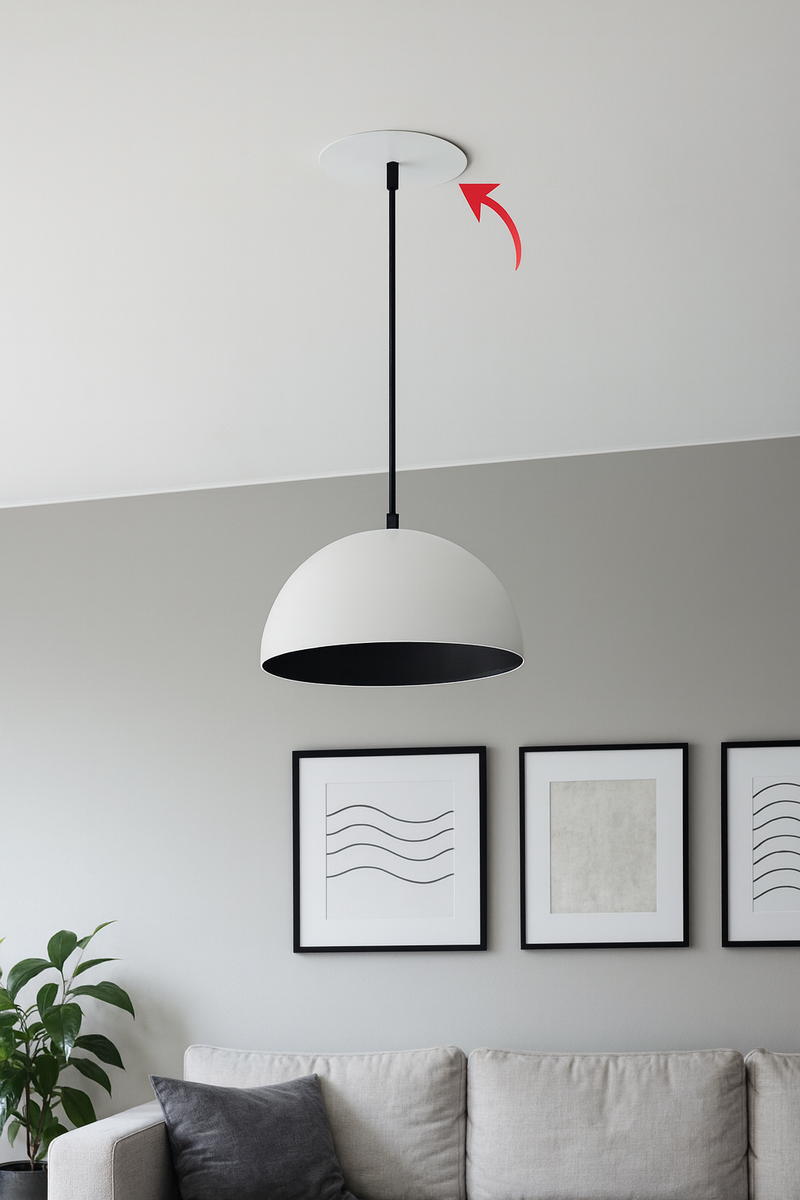Disco Tampa Cego Branco/Preto 13cm Para Acabamento Teto Trilho Lustre Starlumen St553
