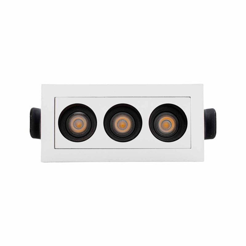Spot Triplo Downlight Powerus Embutir 38° LED 6W Br. Quente 540lm NORDECOR ST2991