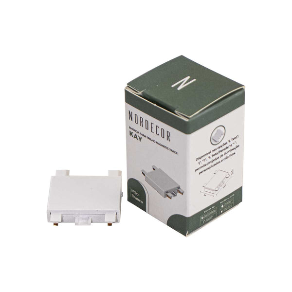 Emenda Reta Branca Magnético Kay p/ Unir Trilhos 6716 Nordecor ST3073-Nordecor-Starlumen