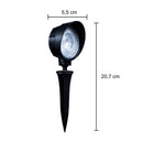 Espeto LED de Jardim 5W Luz Quente 3000K 350LM IP66 Externo Preto 80072 ST3279