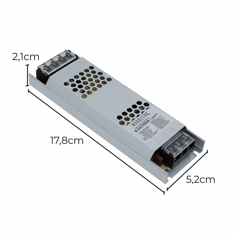 Fonte de Alimentação Chaveada Slim DC 12V 8,5A 100W 7042 Nordecor ST3087