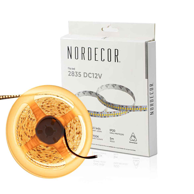 Fita LED 240LEDs/m Adesiva 12V 2700K 2835 5m 7114 Nordecor ST2979-Nordecor-Starlumen