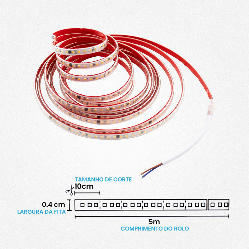Fita LED 5M 3535 110V 10W/M 3000K 120LEDs/M 1000lm IRC80 IP65 Gaya ST3140-Gaya-Starlumen