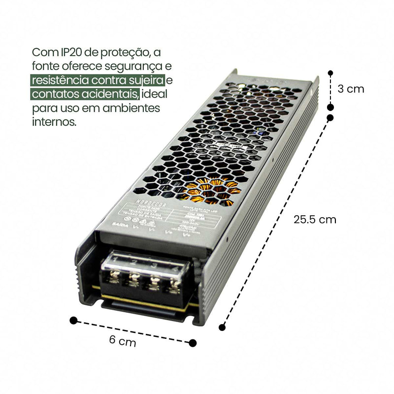 Fonte de Alimentação Chaveada NORD DC12V 250W 20,8A IP20 7291 Nordecor ST3087-Nordecor-Starlumen
