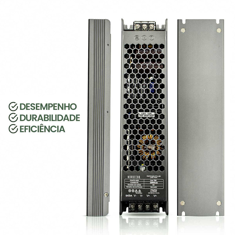 Fonte de Alimentação Chaveada NORD DC12V 250W 20,8A IP20 7291 Nordecor ST3087-Nordecor-Starlumen