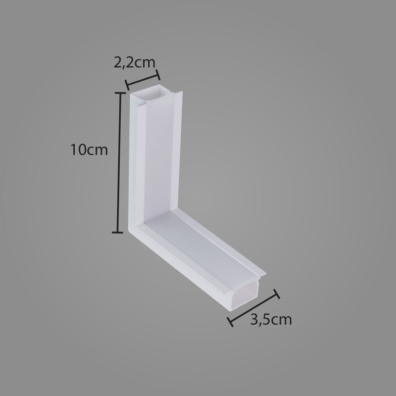 Junção em L para Perfil de Embutir Garbo Parede-Teto 30032 Usina ST2859-Usina Design-Branco-Starlumen