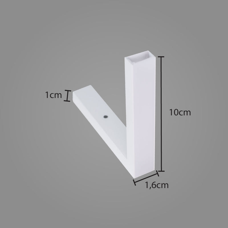 Junção em L para Perfil de Sobrepor Wood p/ Quina 30763 Usina ST2866-Usina Design-Branco-Starlumen