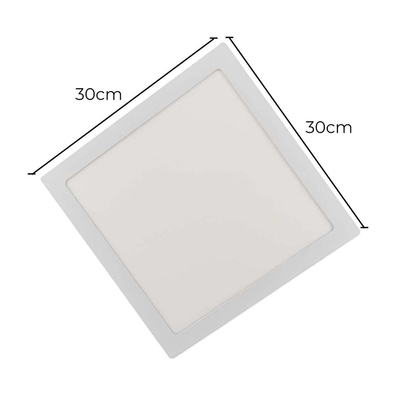 Kit 2 Painel LED Embutir 25W Quadrado Luz Fria Com Borda Branco ST439-Starlumen-Starlumen