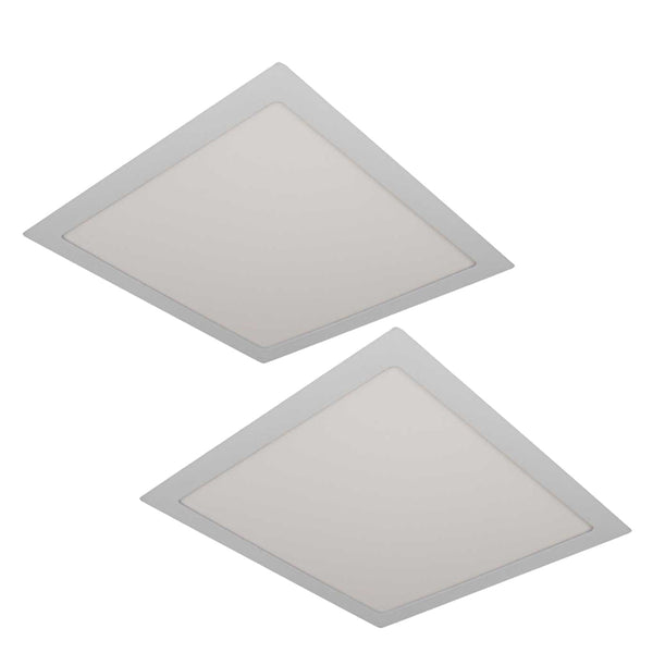 Kit 2 Painel LED Embutir 25W Quadrado Luz Neutra Com Borda Branco ST439-Starlumen-