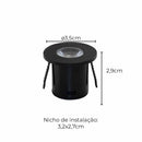 Kit 2x Spot Licto Embutir (Marcenaria) LED 1W 3000K Bella Iluminação ST3037-Bella Iluminação-Starlumen