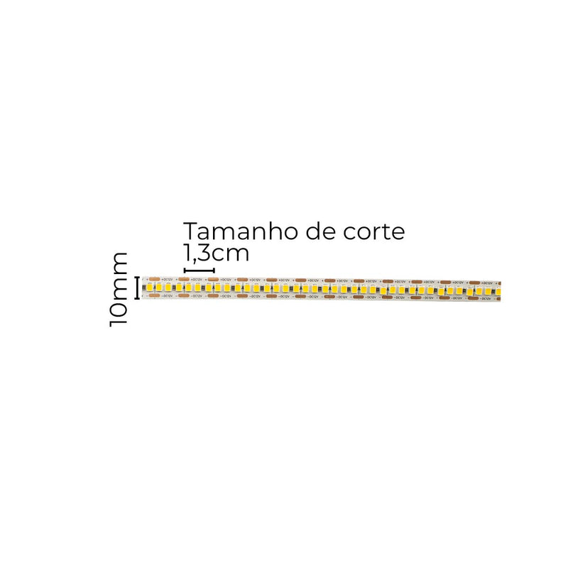 Fita LED 2835 5m 24W/m 2600lm/m 3000K Adesiva com Rabicho P4 Fêmea ST3114