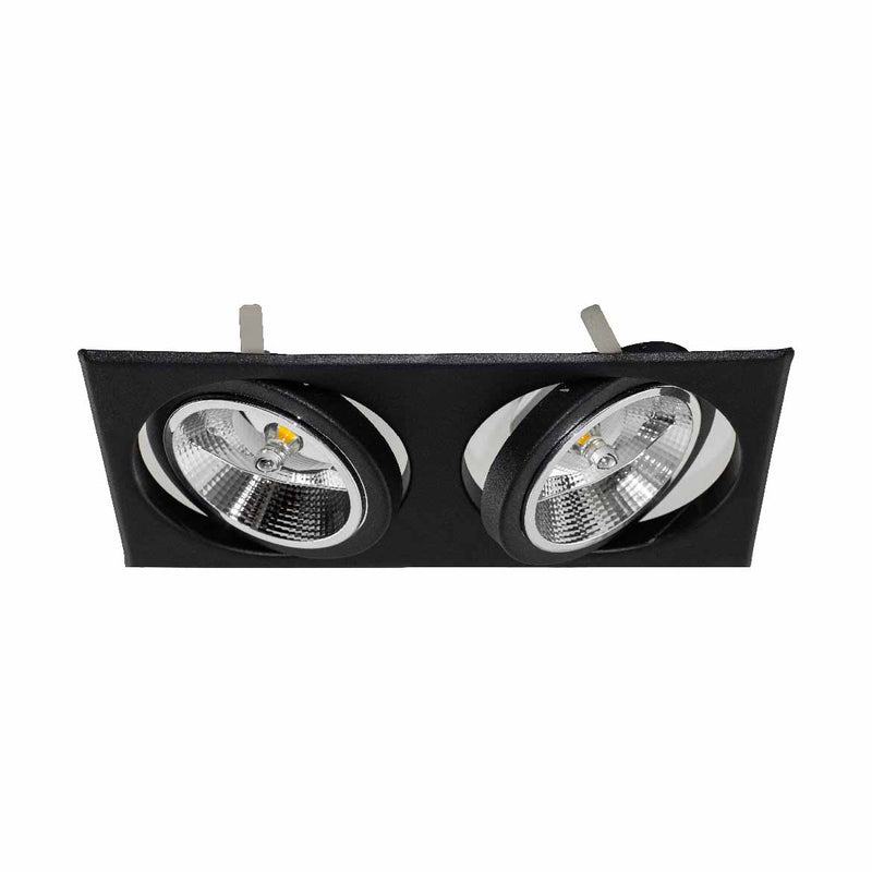 Spot de Embutir Light Duplo Preto p/ 2 LEDs AR111 GU10 Falge ST2999