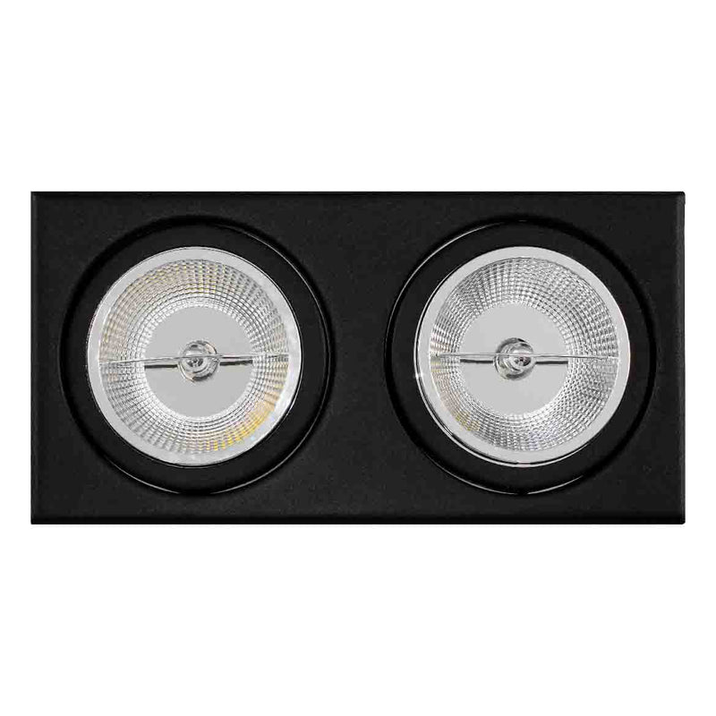 Spot de Embutir Light Duplo Preto p/ 2 LEDs AR111 GU10 Falge ST2999