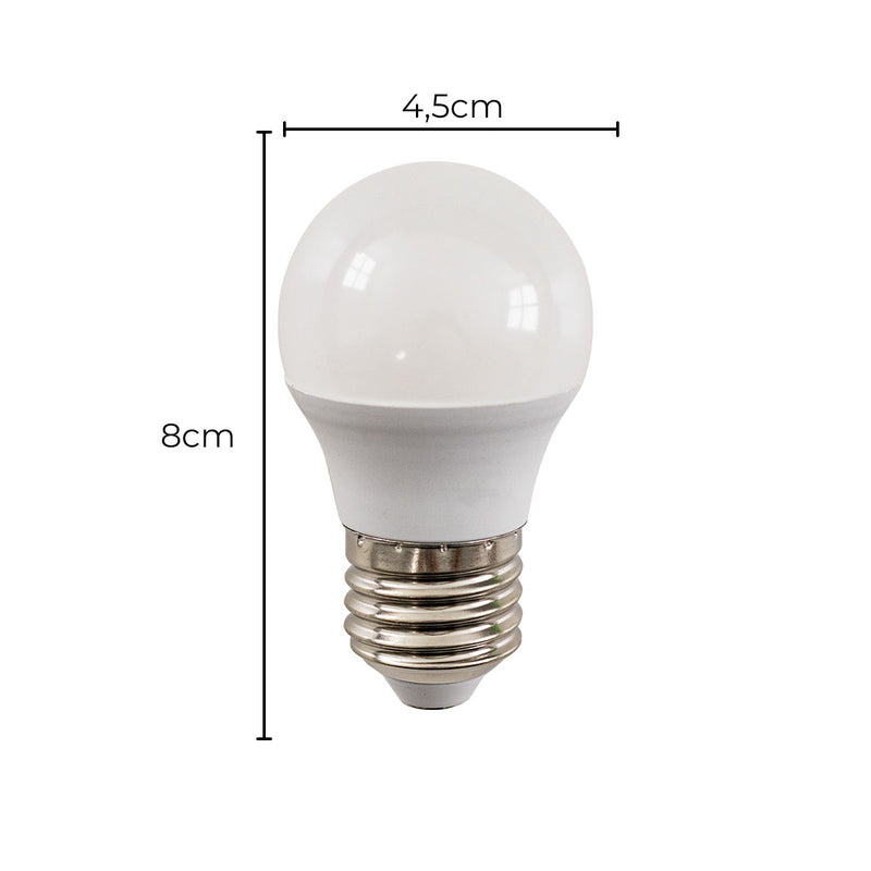 Lâmpada LED Bulbo Bolinha G45 Milk 4,8W IRC80 3000K E27 Bivolt 14500 Kian ST1547-Kian-Starlumen