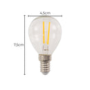 Lâmpada LED Bulbo E14 2W Luz Quente 2400K 360° IRC80 Transparente Starlux ST1813-Starlux-Starlumen