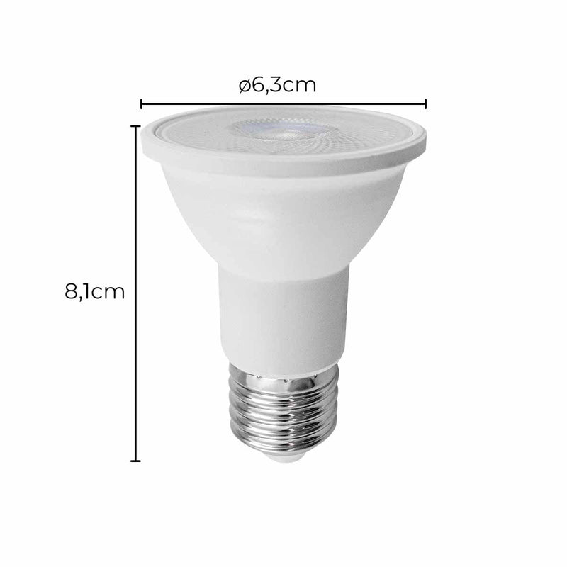 Lâmpada LED Dicroica 7W PAR20 E27 Luz Quente 2700K IRC95 38° 1127 Nordecor ST1656-Nordecor-Starlumen