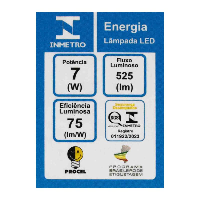 Lâmpada LED Dicroica 7W PAR20 E27 Luz Quente 3000K IRC95 40° 1128 Nordecor ST1656-Nordecor-Starlumen