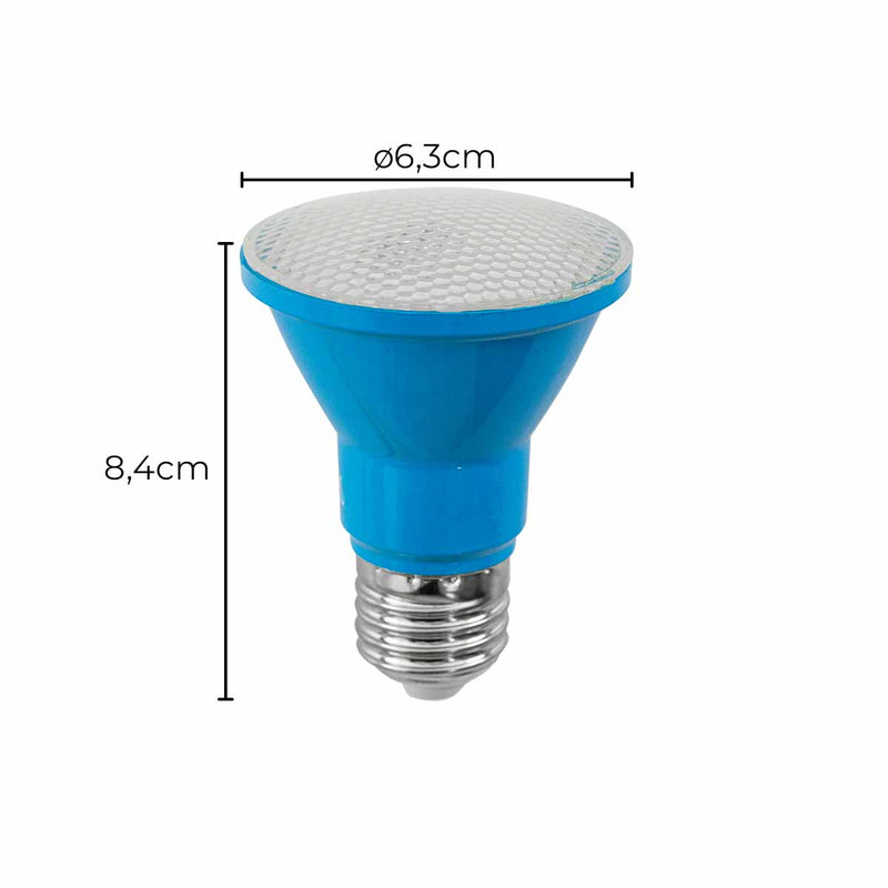 Lâmpada LED PAR20 6W Decorativa Azul E27 Luz Azul 40° Bivolt ST1656-Kian-Starlumen