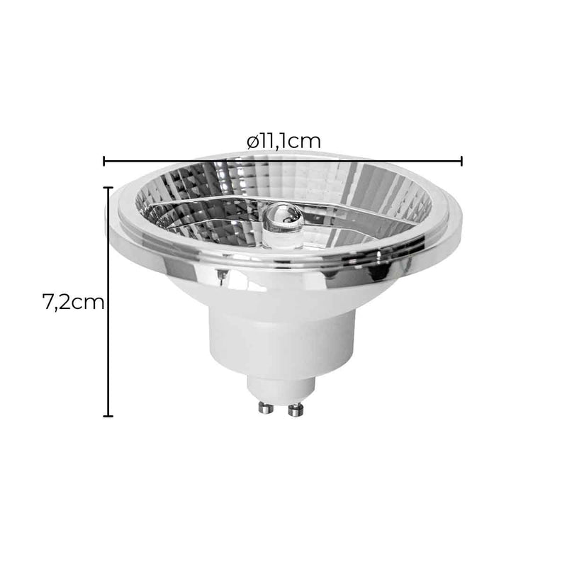 Lâmpada LED Sof GU10 AR111 12W 12º 4000k 720lm IRC95 IP20 Nordecor 1142 ST3106-Nordecor-Starlumen